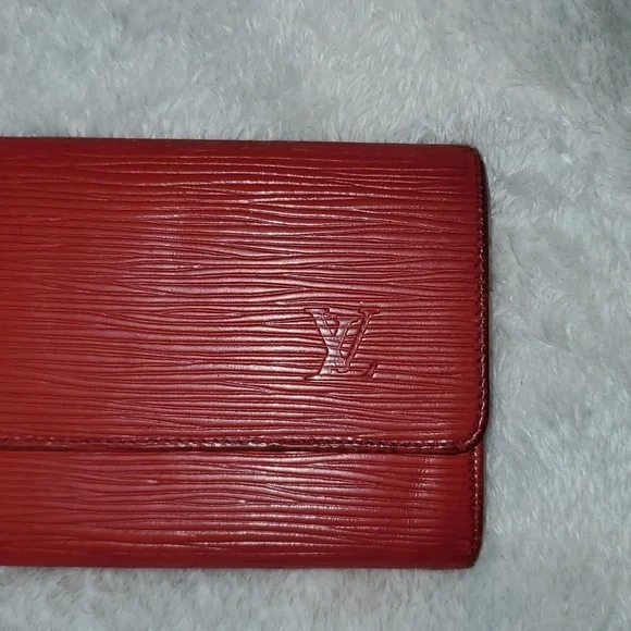 Louis Vuitton Red Epi Long Wallet Pouch
